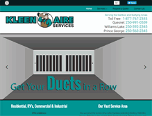 Tablet Screenshot of kleenaireservices.com